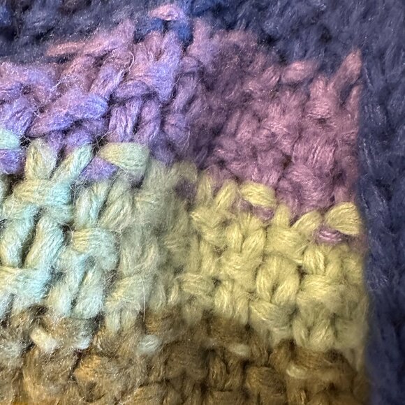 FRNCH PARIS MULTI-COLOR STRIPE KNIT CARDIGAN MEDIUM - Picture 3 of 9